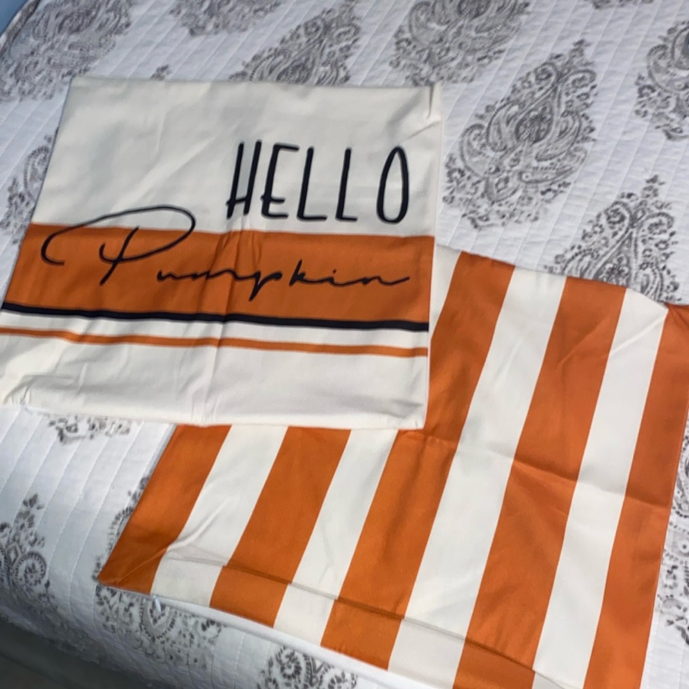 2 brand new pillow covers - Fall pumpkin 🎃 colors